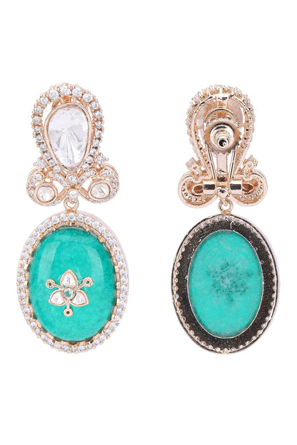 Stone Studded Drop Earrings 