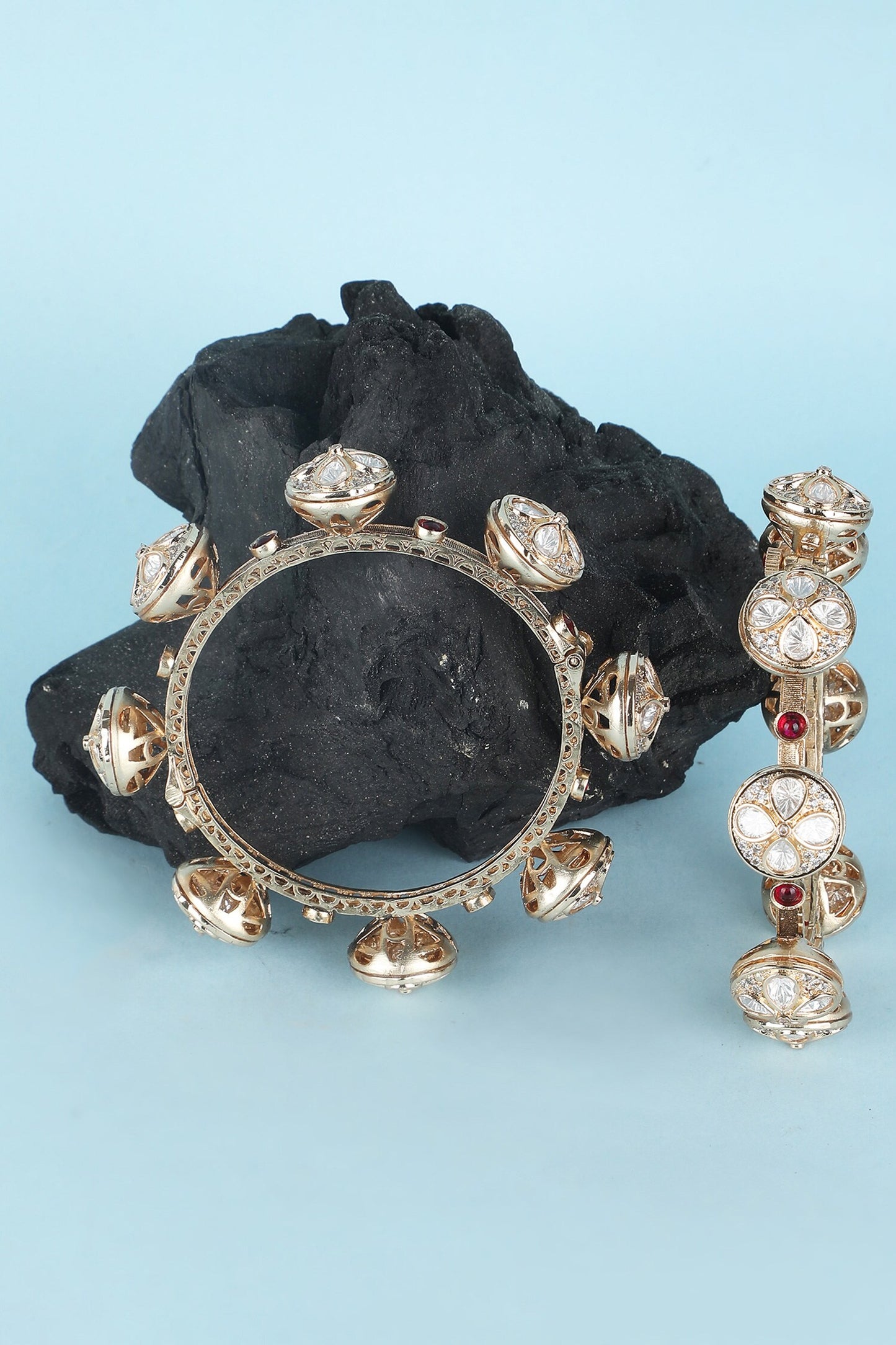 Kundan Stone Studded Bangles-Set of 2 