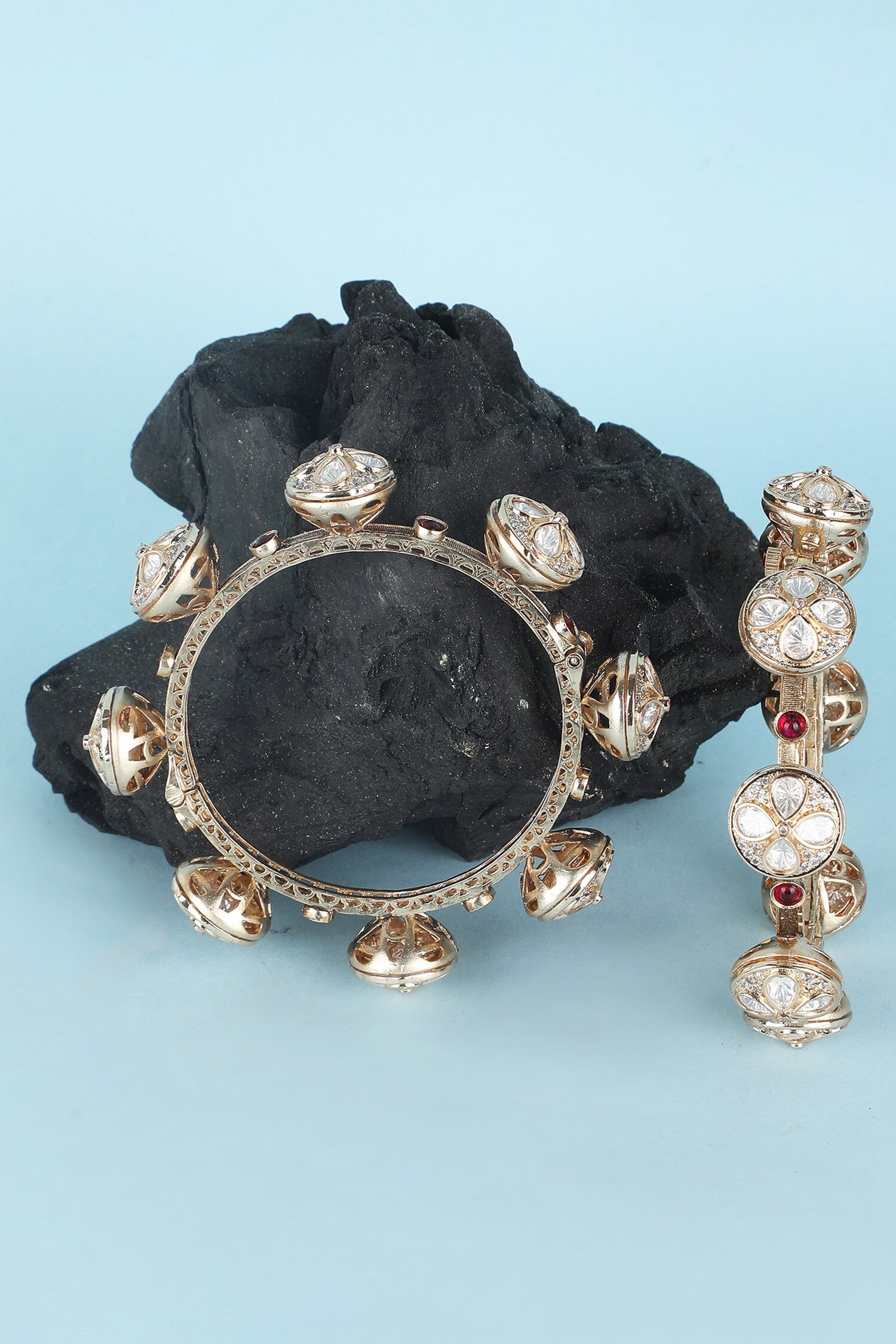 Kundan Stone Studded Bangles-Set of 2 