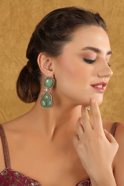 Stone Embellished Drop Earrings 