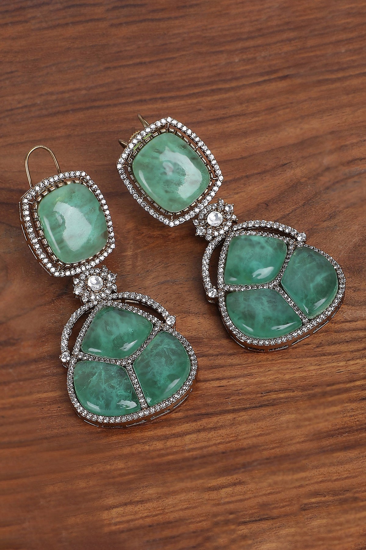 Stone Embellished Drop Earrings 