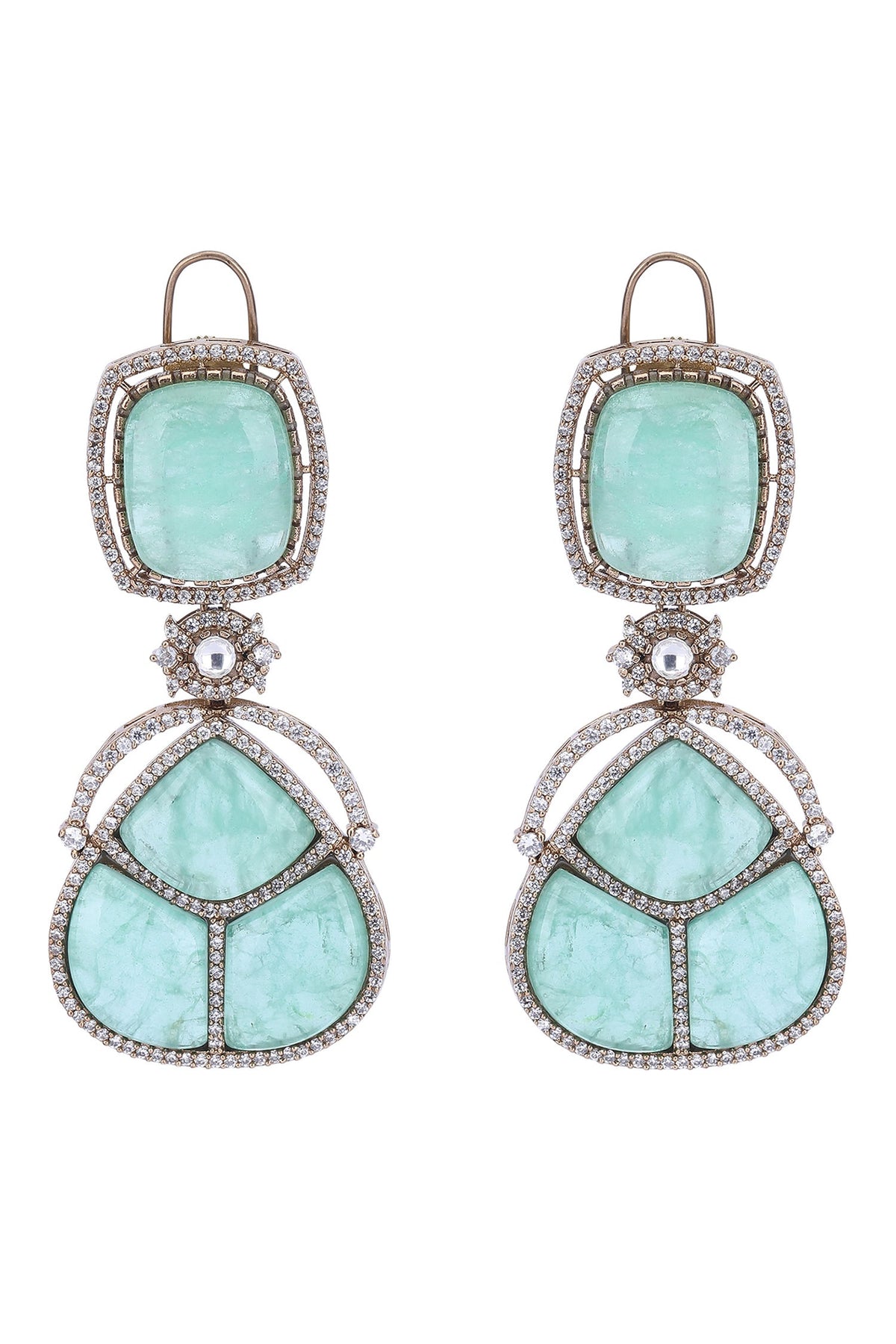 Stone Embellished Drop Earrings 