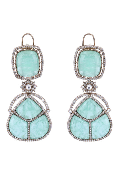 Stone Embellished Drop Earrings 
