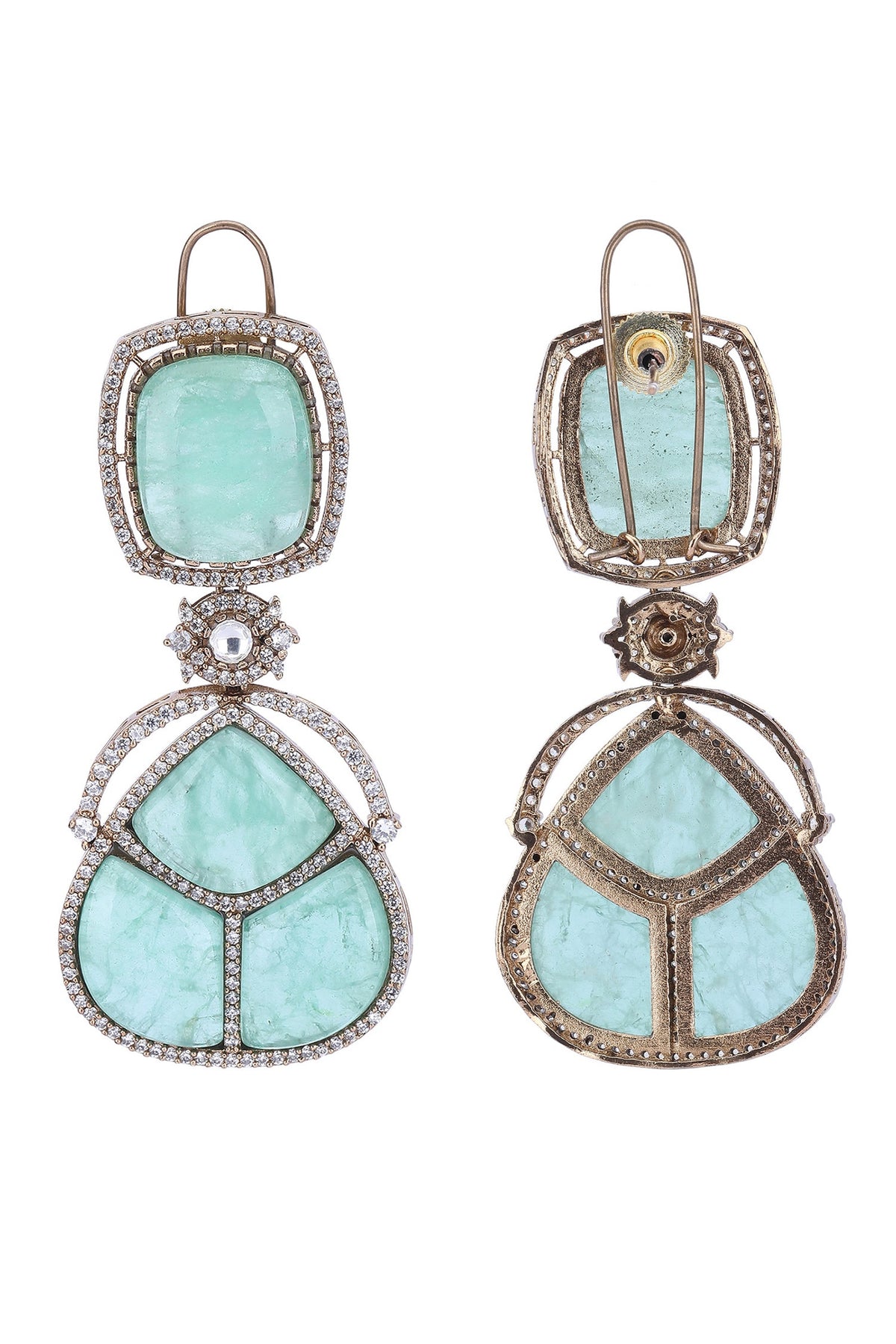 Stone Embellished Drop Earrings 