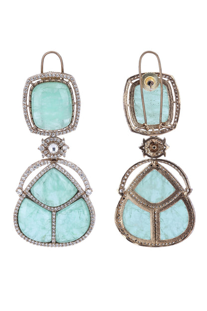 Stone Embellished Drop Earrings 