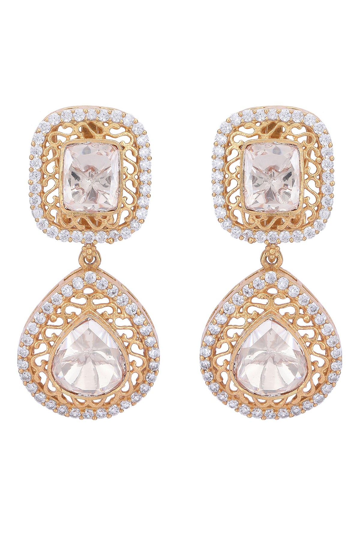 Embellished Drop Pattern Earrings 
