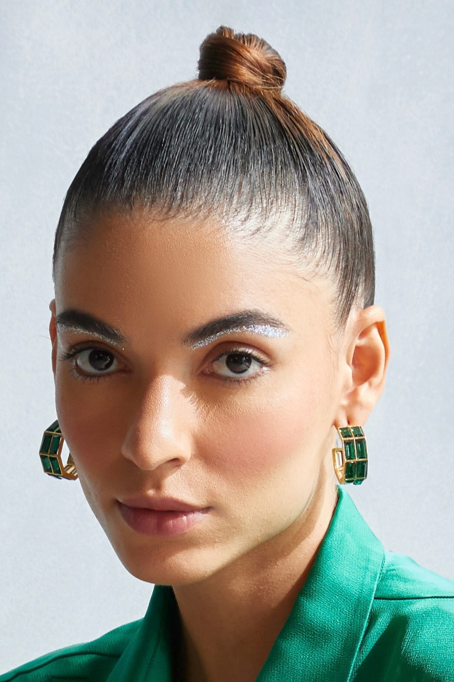 Baguette Crystal Embellished Hoops 