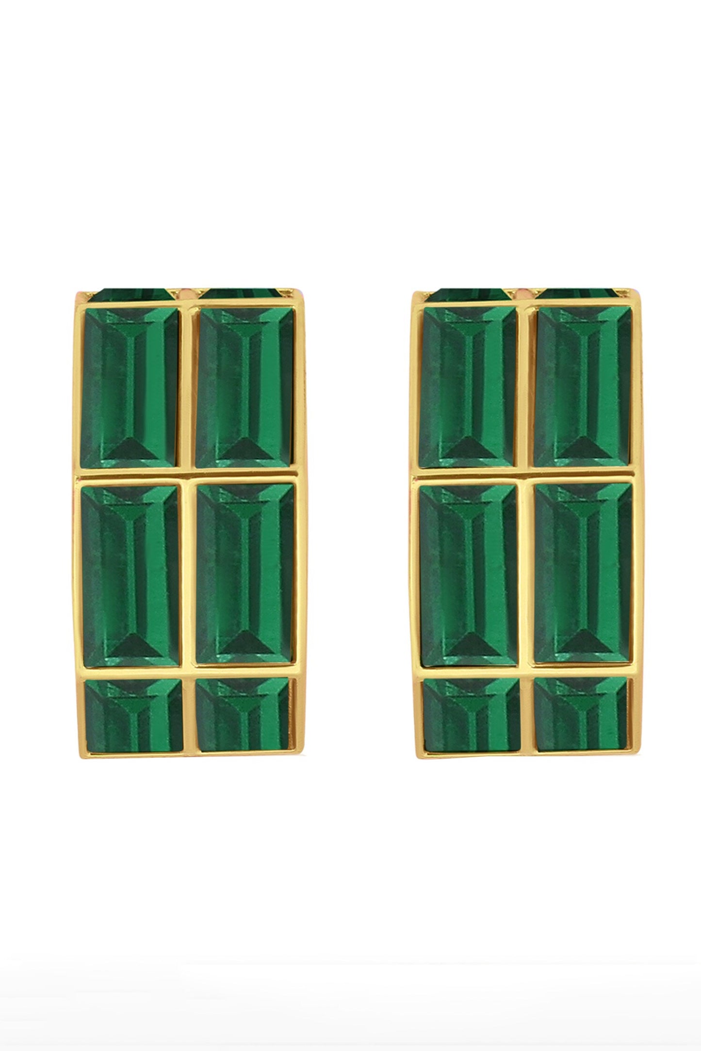 Baguette Crystal Embellished Hoops 