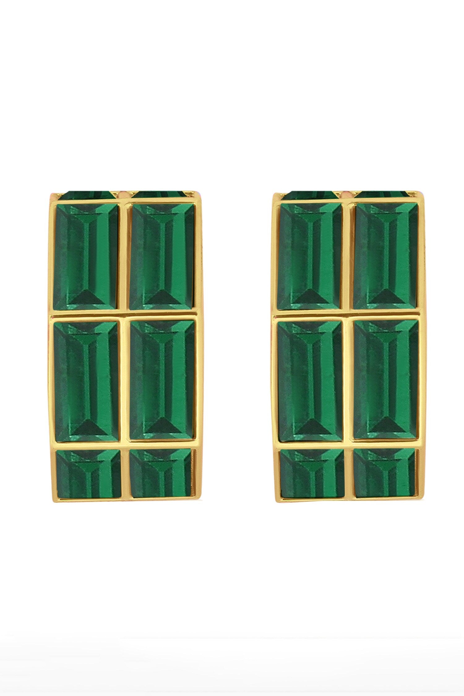 Baguette Crystal Embellished Hoops 