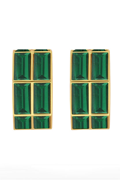 Baguette Crystal Embellished Hoops 