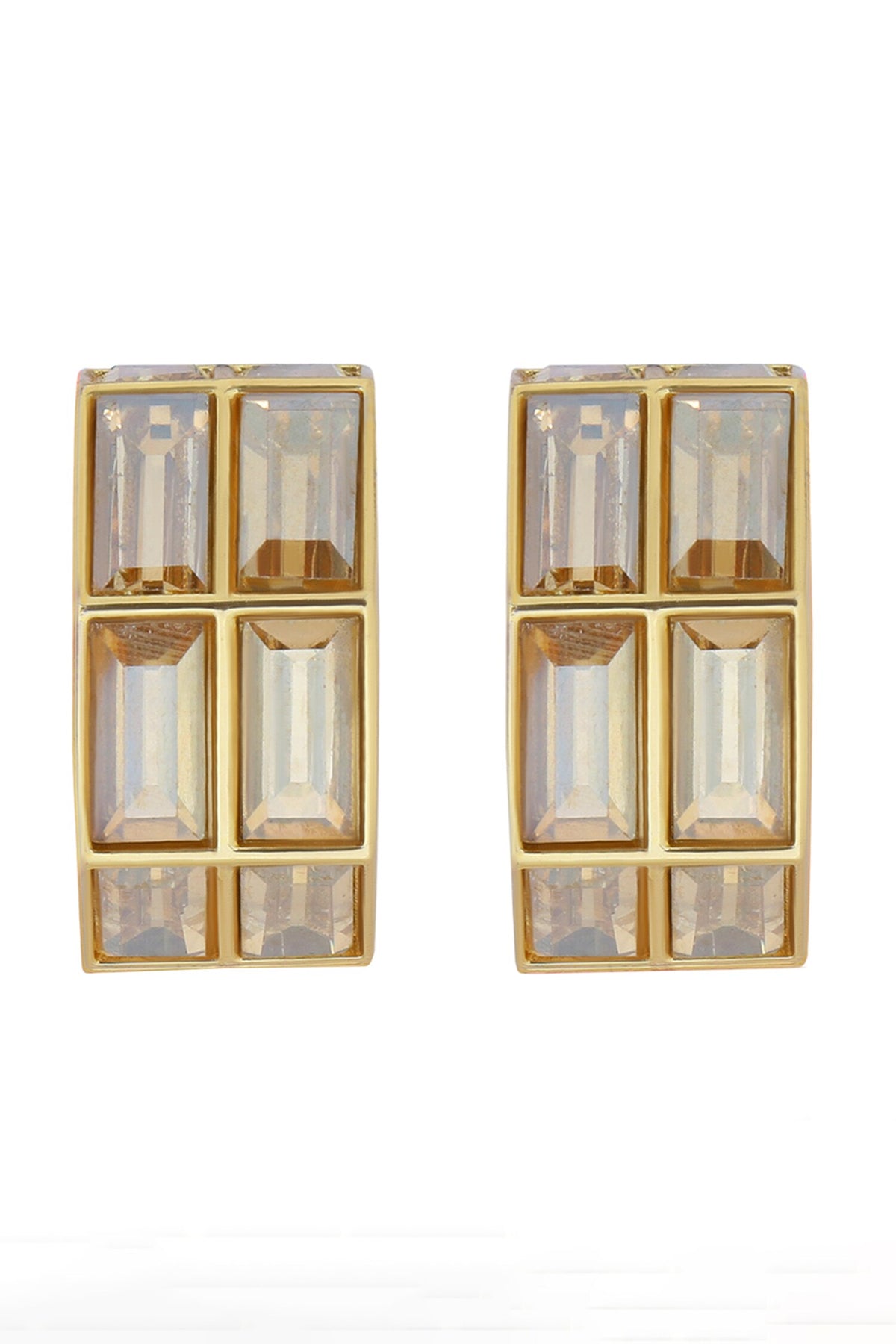 Chandelier Baguette Crystal Embellished Hoops 