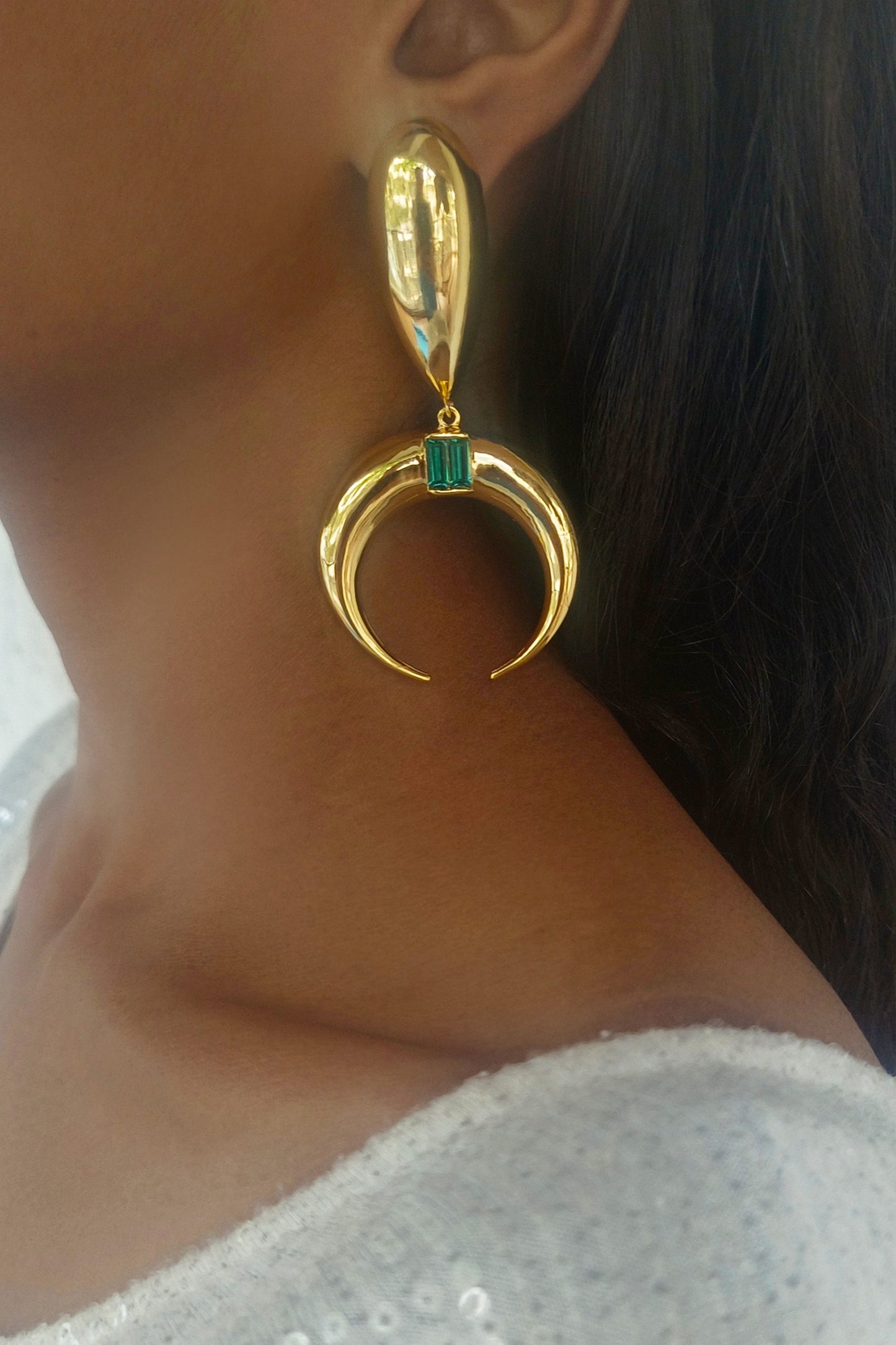 Copa Moon & Drop Shaped Earrings 
