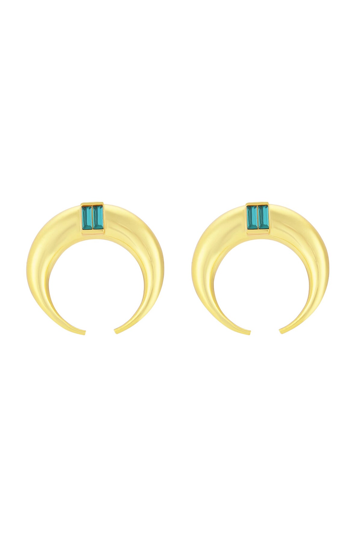 Copa Moon Shaped Stone Embellished Studs 