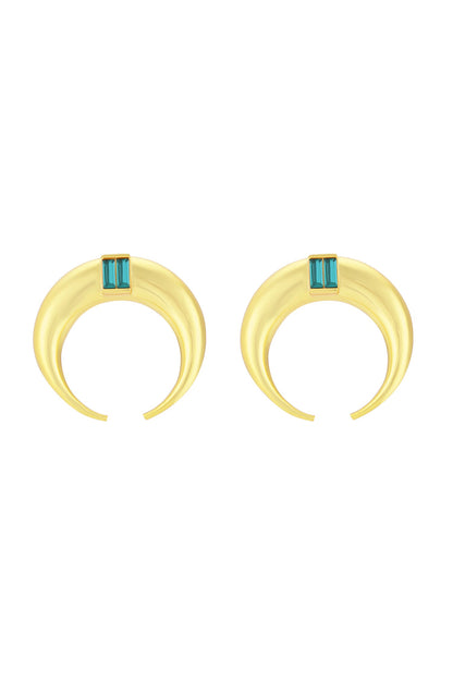 Copa Moon Shaped Stone Embellished Studs 