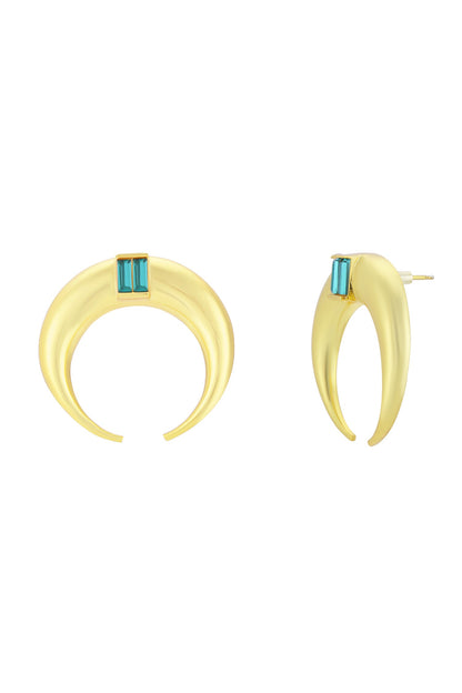 Copa Moon Shaped Stone Embellished Studs 
