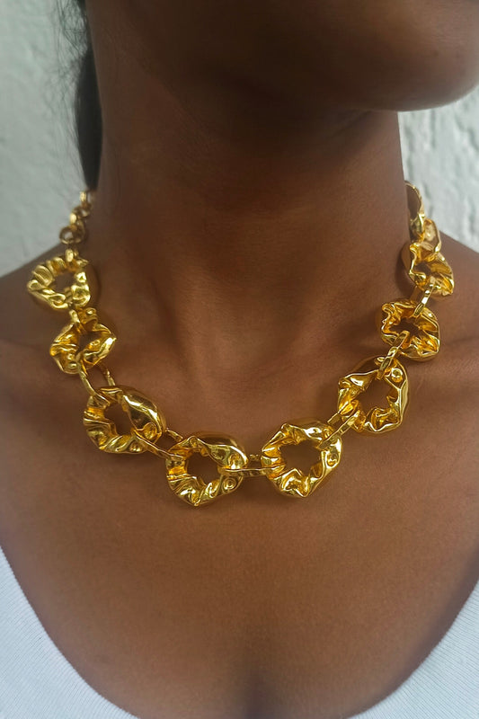 Pebble Textured Choker Necklace 