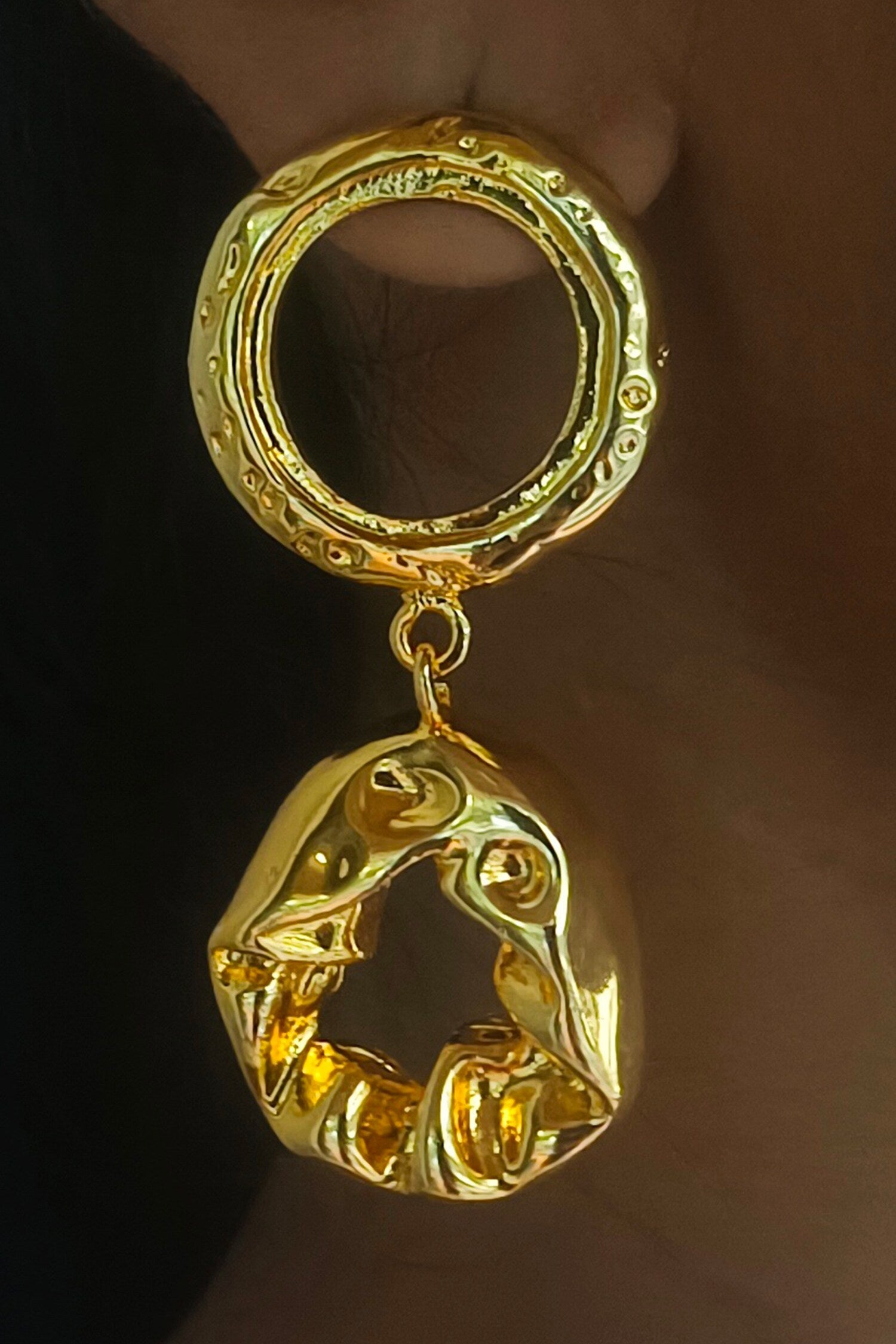 Ring Pebble Danglers 