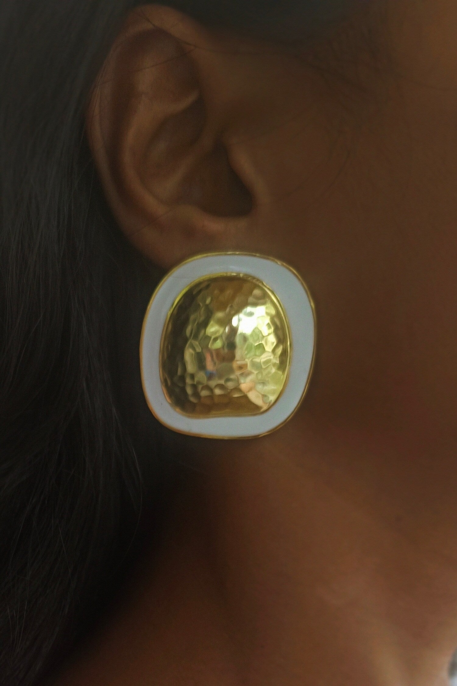 Zia Textured Enamelled Studs 