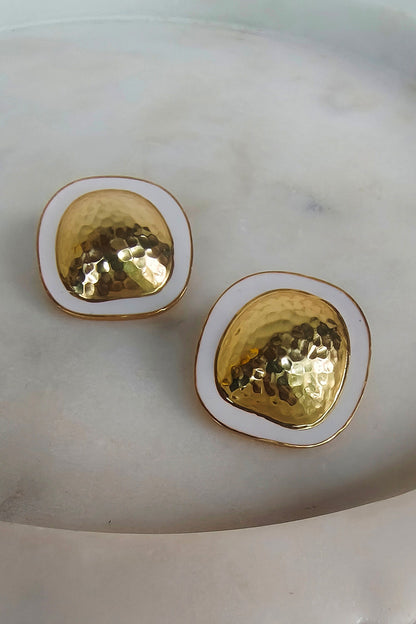 Zia Textured Enamelled Studs 