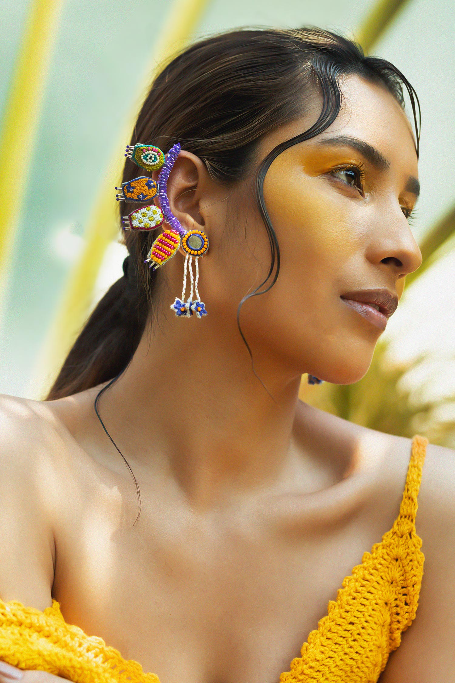 Boh Bead Embellished Handcrafted Earrings 