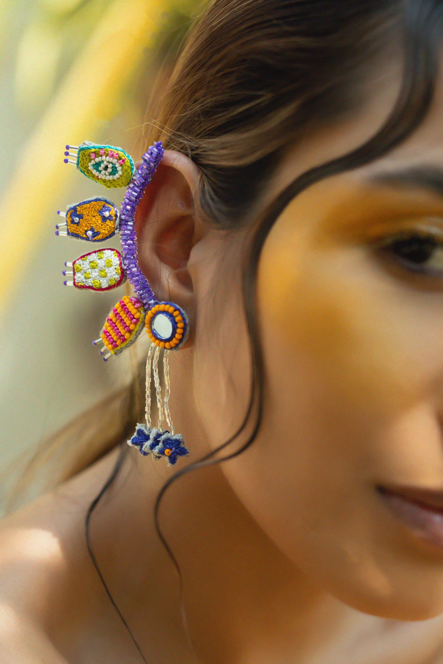 Boh Bead Embellished Handcrafted Earrings 