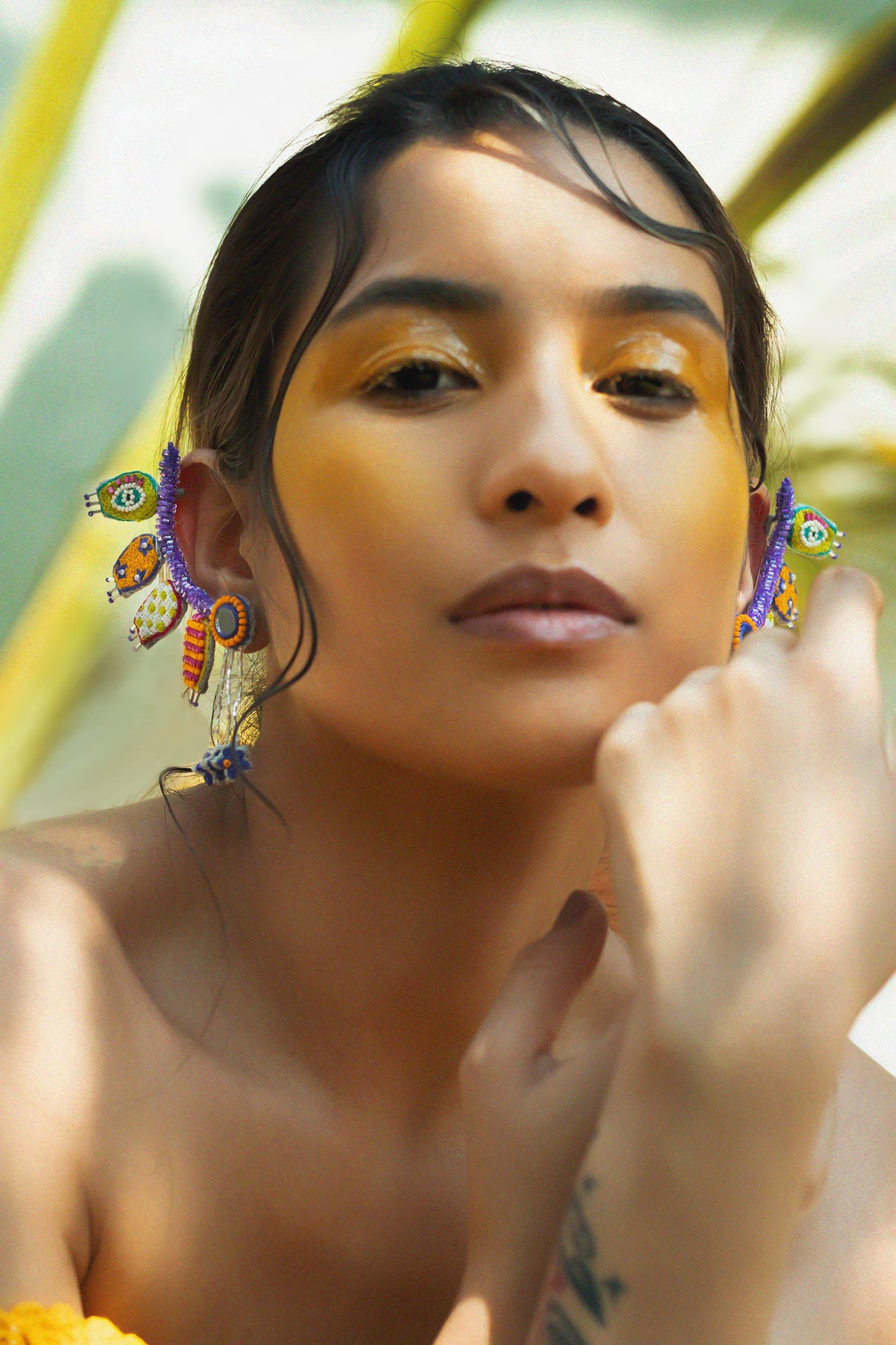 Boh Bead Embellished Handcrafted Earrings 