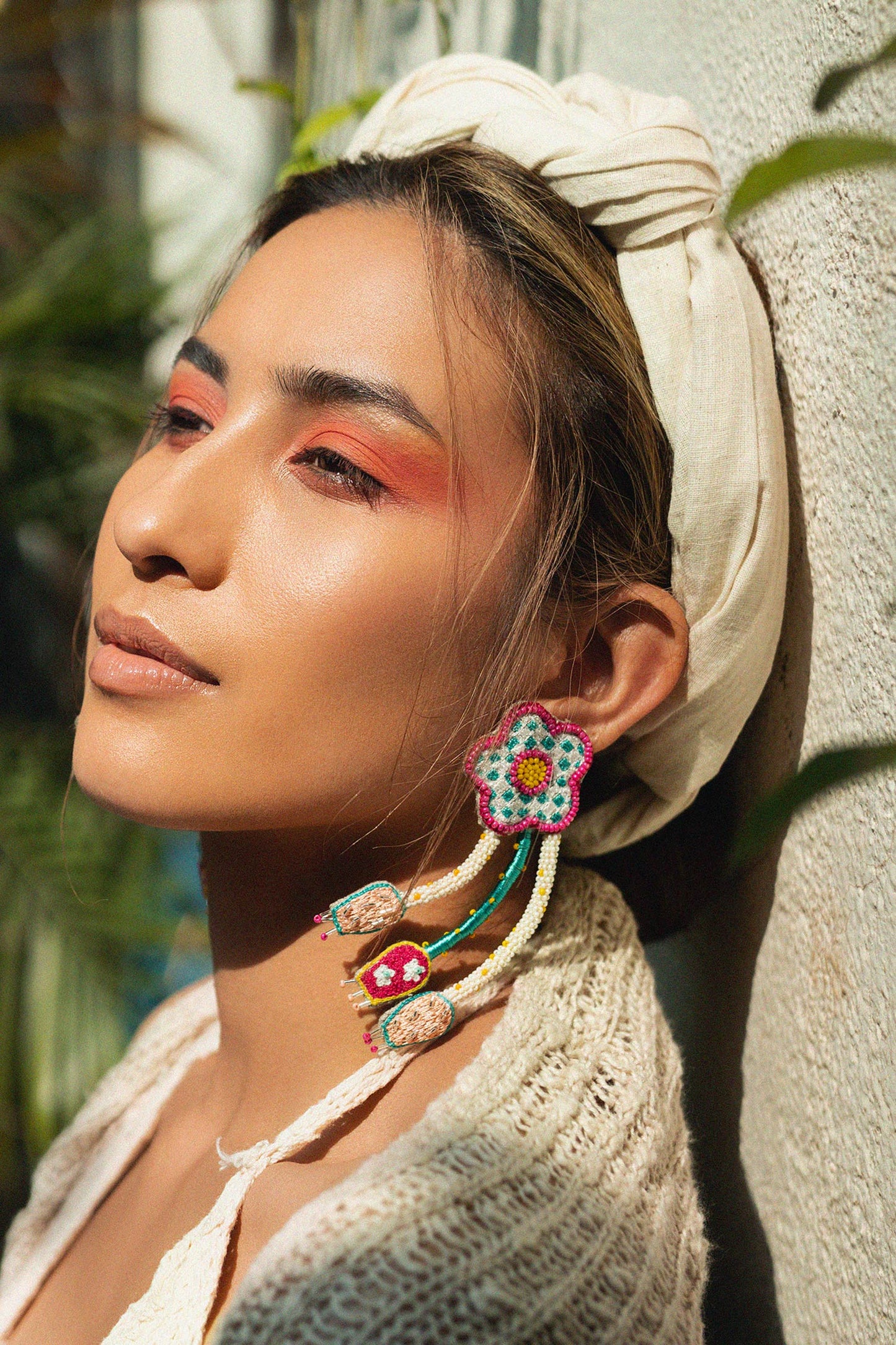 Accidenti Floral Checkered Earrings 
