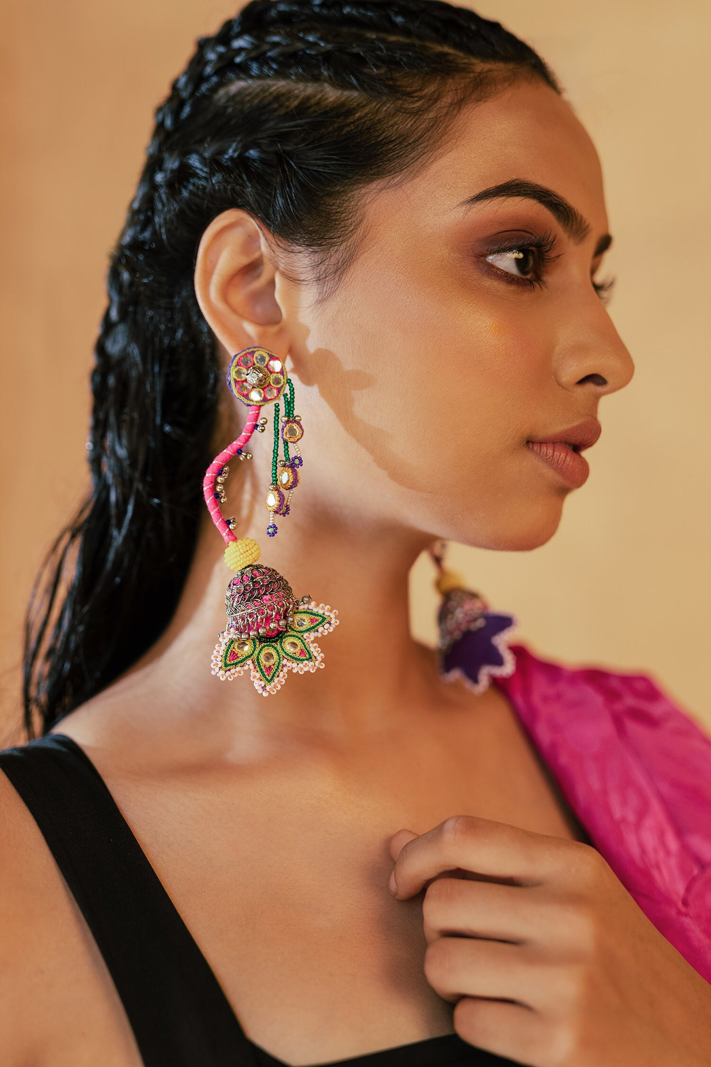 Haaiissh Embroidered Earrings 