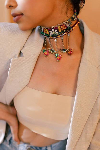 Chano Mano Embroidered Choker 