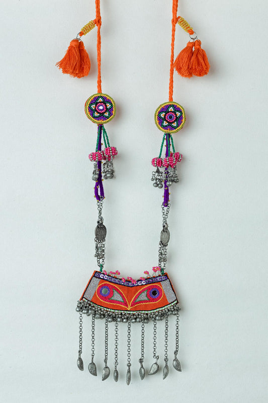 Jokham Embroidered Boho Necklace 