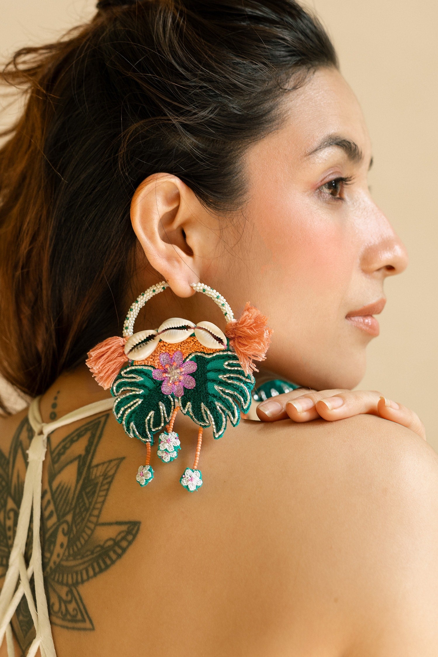 Le Morne Embroidered Earrings 
