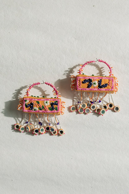 Maldives Cuboid Embroidered Earrings 