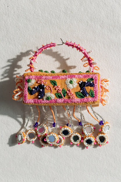 Maldives Cuboid Embroidered Earrings 
