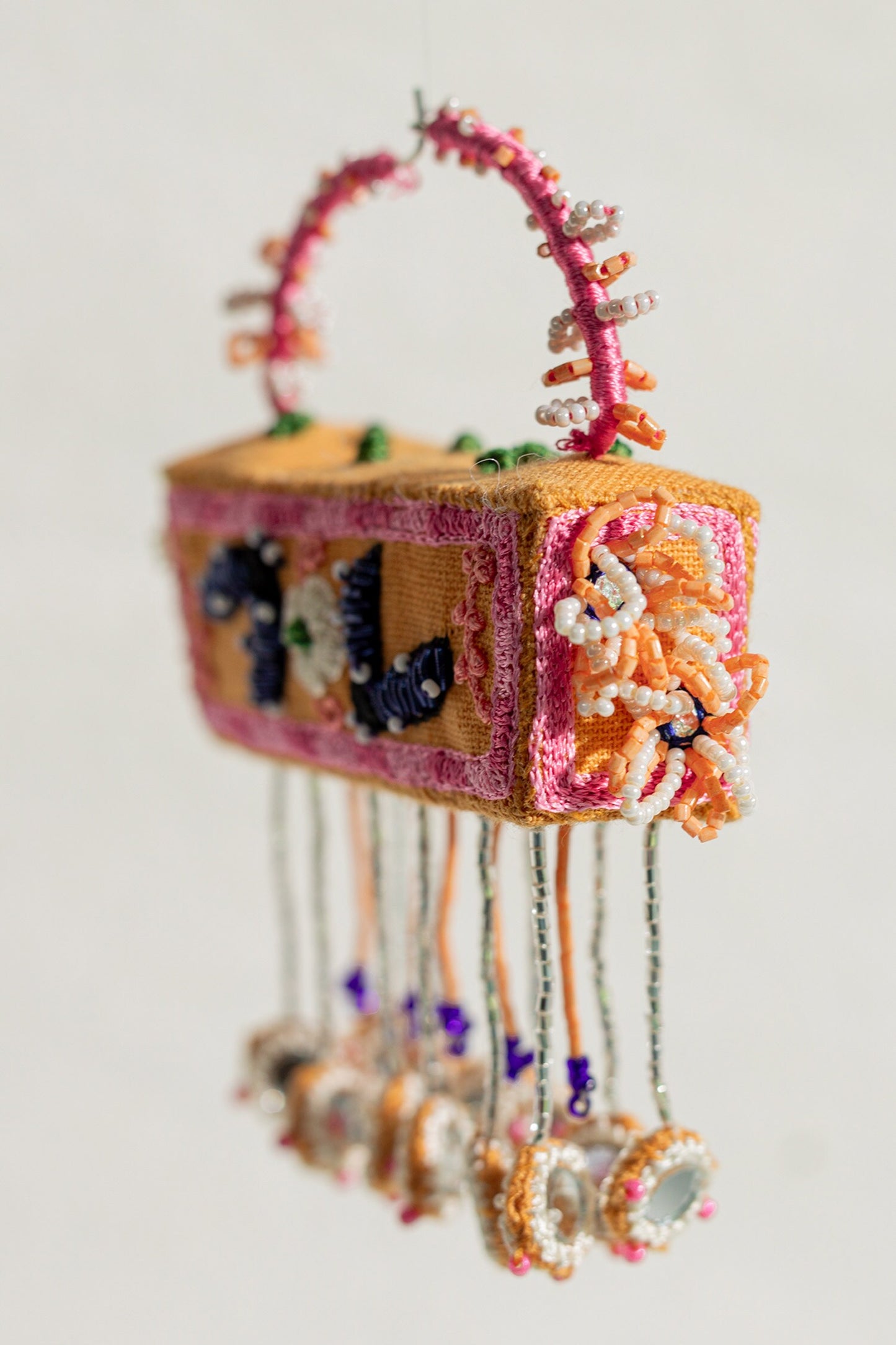 Maldives Cuboid Embroidered Earrings 
