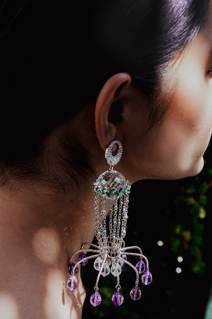 Jalsa Amethyst Drop Long Earrings 