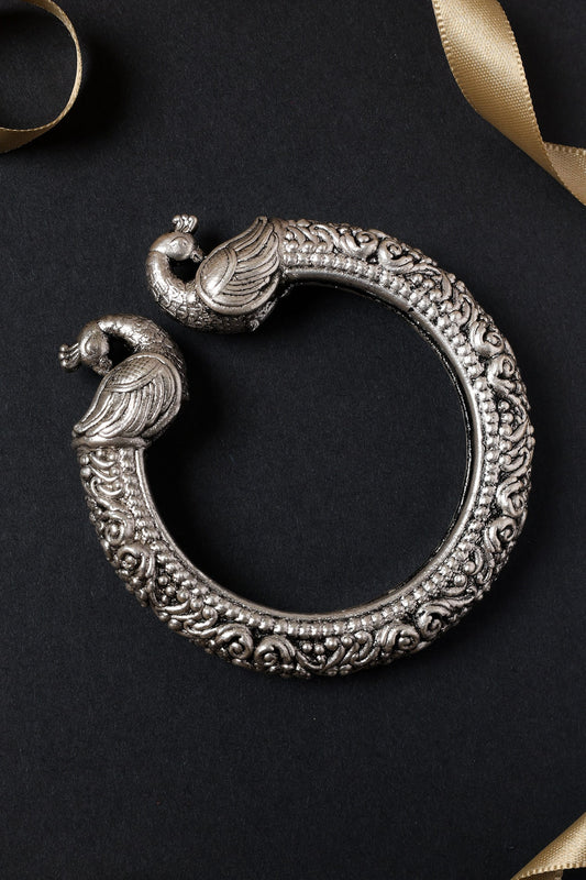 Peacock Carved Vintage Temple Kada-Single Pc 