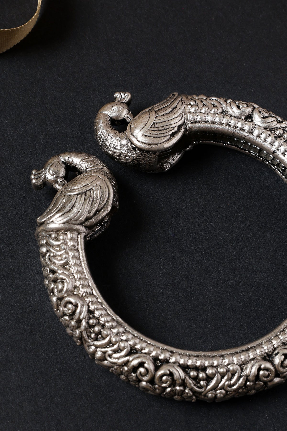 Peacock Carved Vintage Temple Kada-Single Pc 