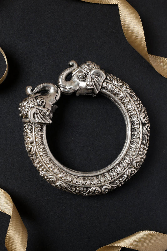 Elephant Carved Vintage Temple Kada-Single Pc 