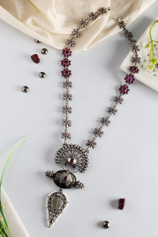 Long Peacock Temple Necklace 