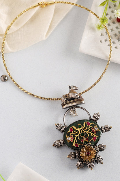 Nandi Temple Hasli Pendant Necklace 