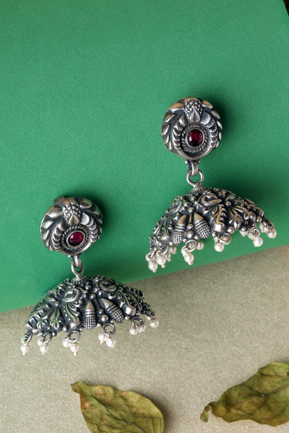 Carved Temple Jhumkas 