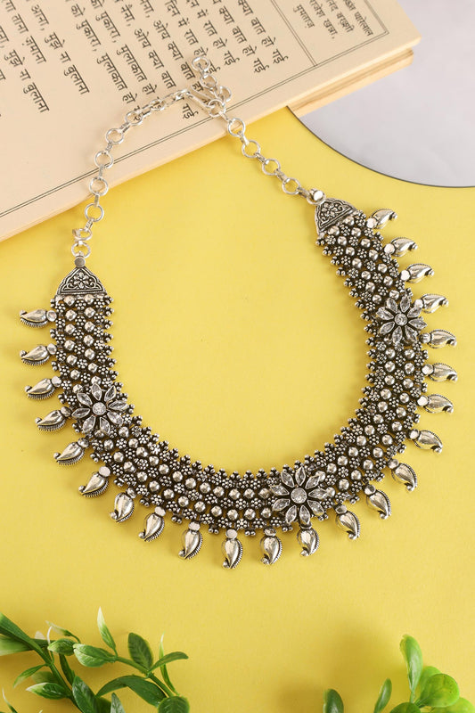 Cubic Zirconia Embellished Tribal Choker 