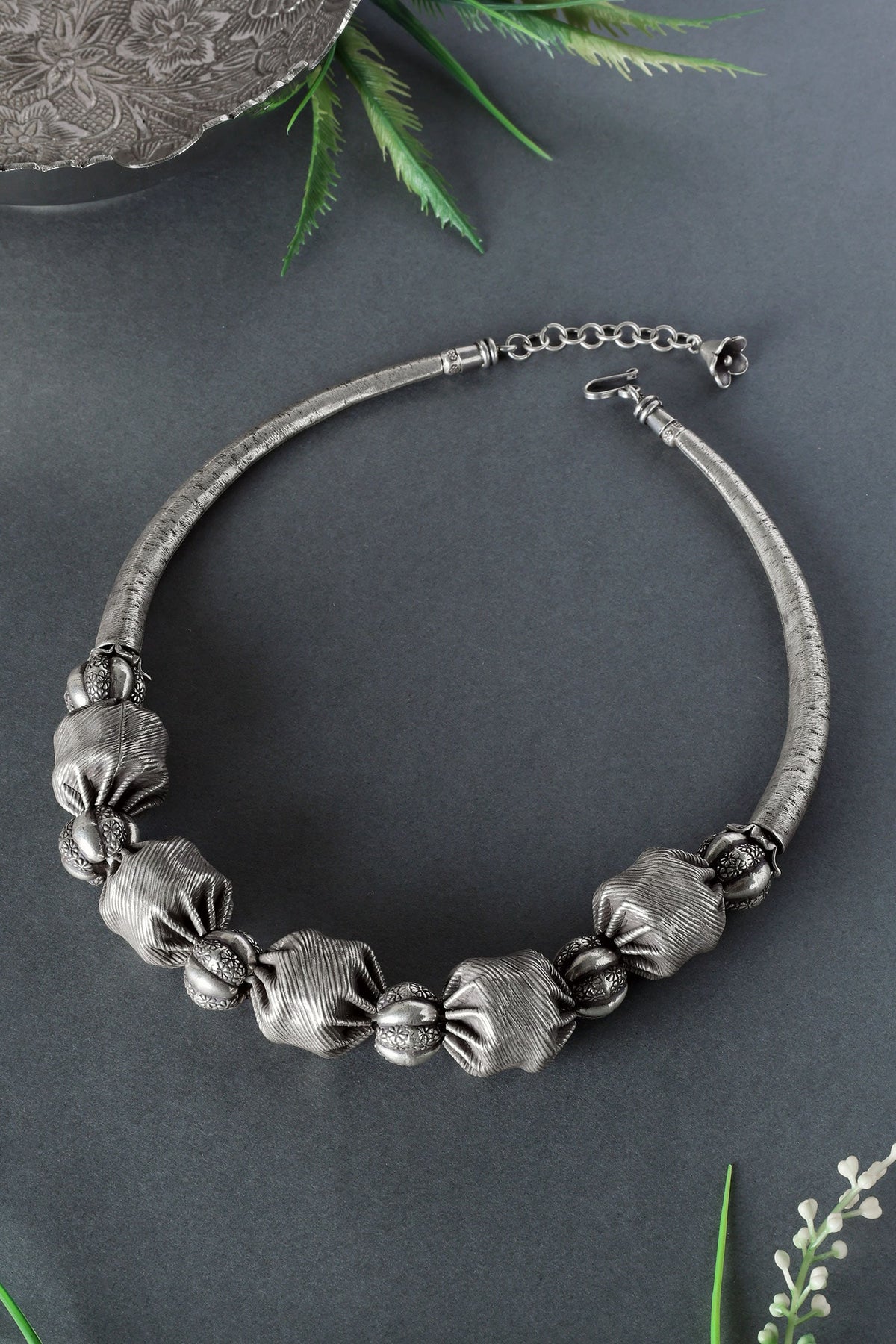 Tribal Bead Embellished Choker 