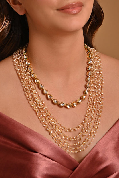 Pearl Chain Layered Necklace- Set of 2 