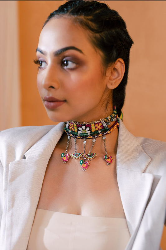 Chano Mano Embroidered Choker 