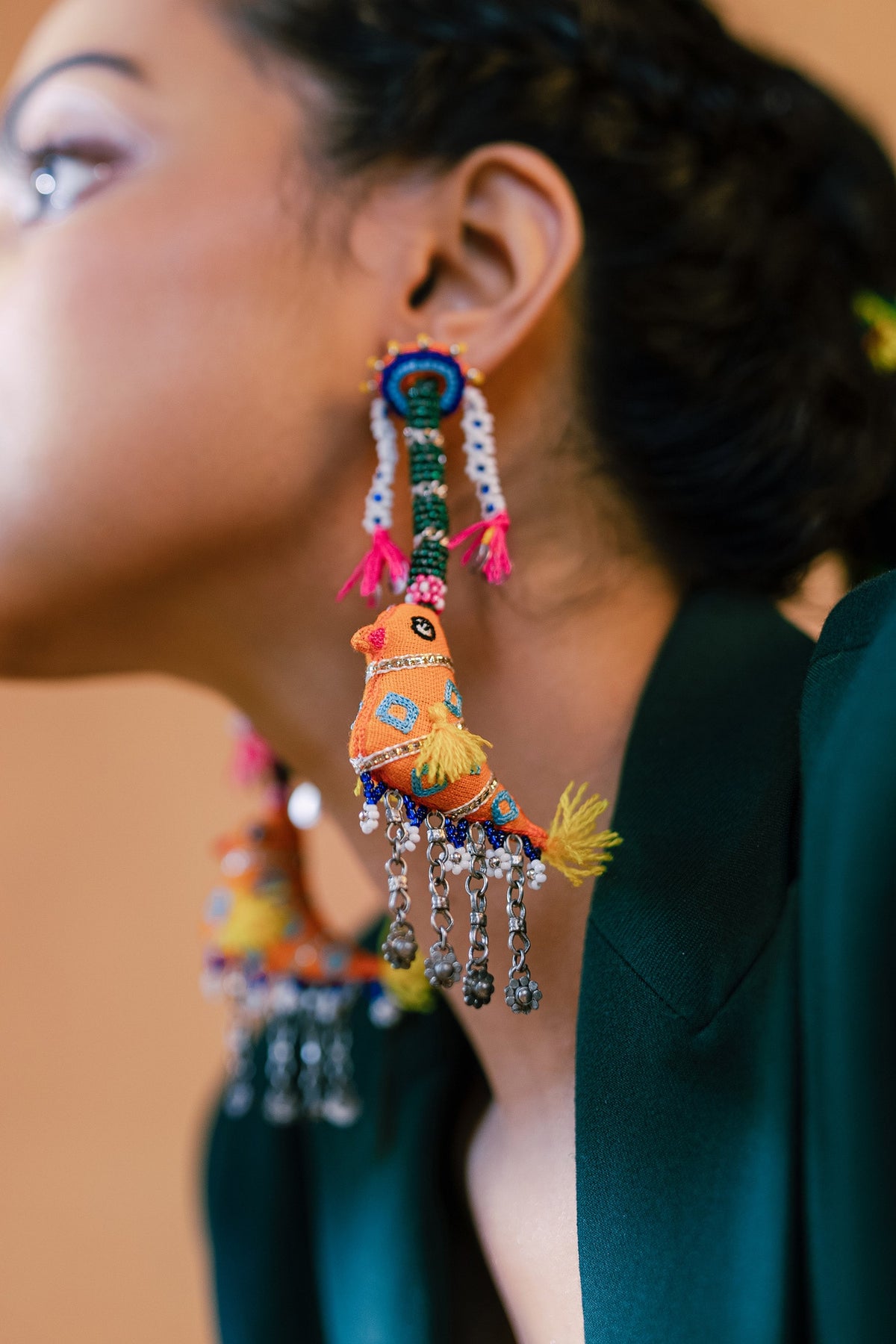 Fafa Sparrow Bead Embellished Earrings 