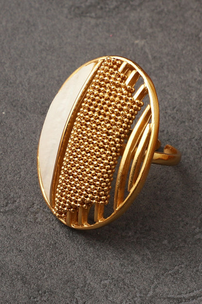 Textured Moon Ring 