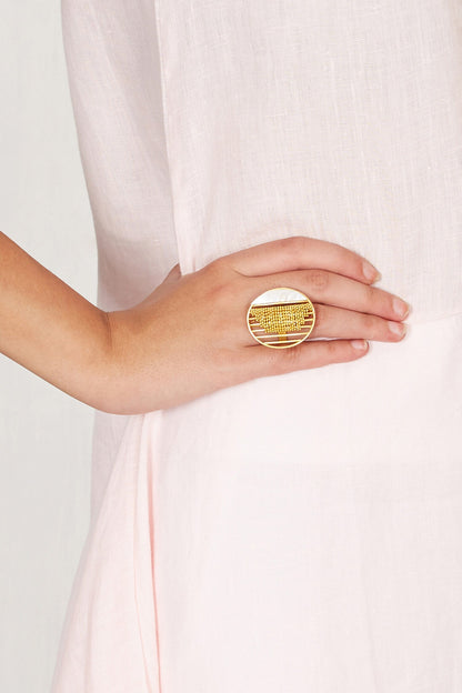 Textured Moon Ring 
