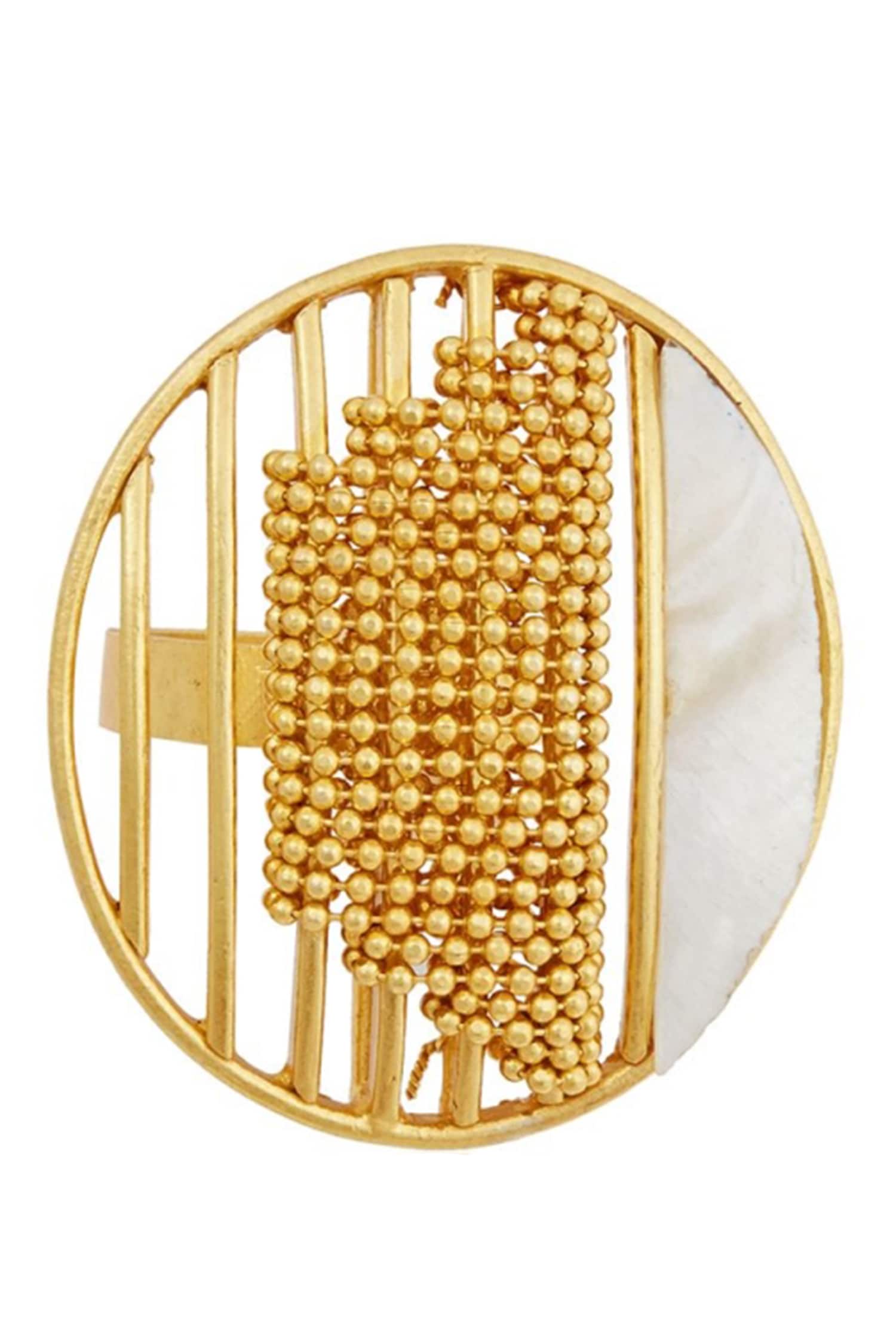 Textured Moon Ring 