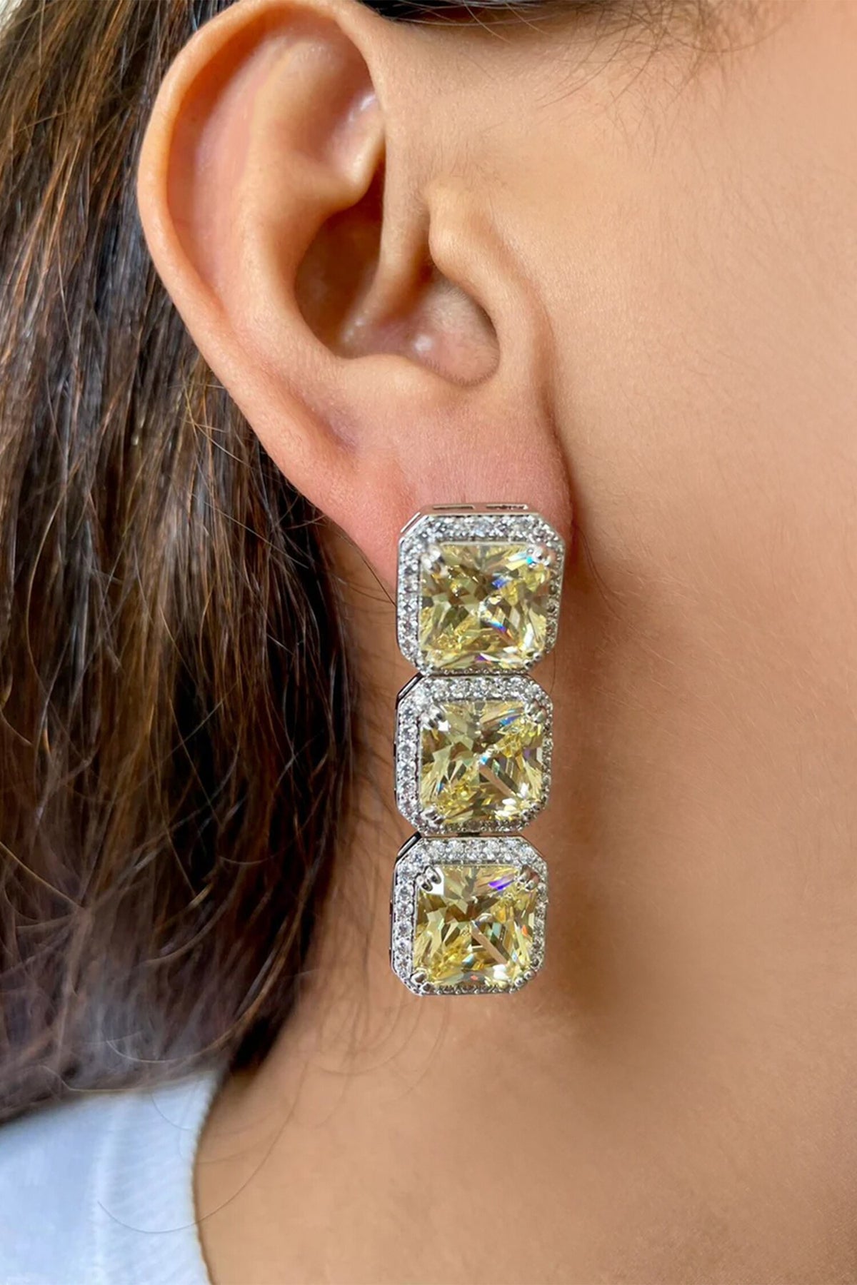 Citrine Embellished Tennis Choker Set 